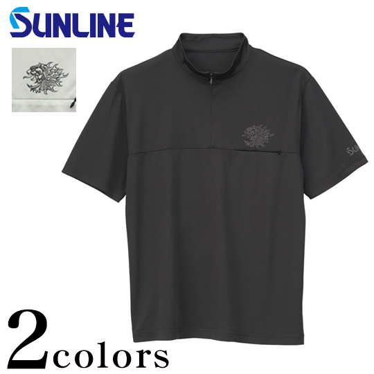 サンライン 獅子ジップシャツ(半袖) SUW-04216CW｜磯釣り用シャツの