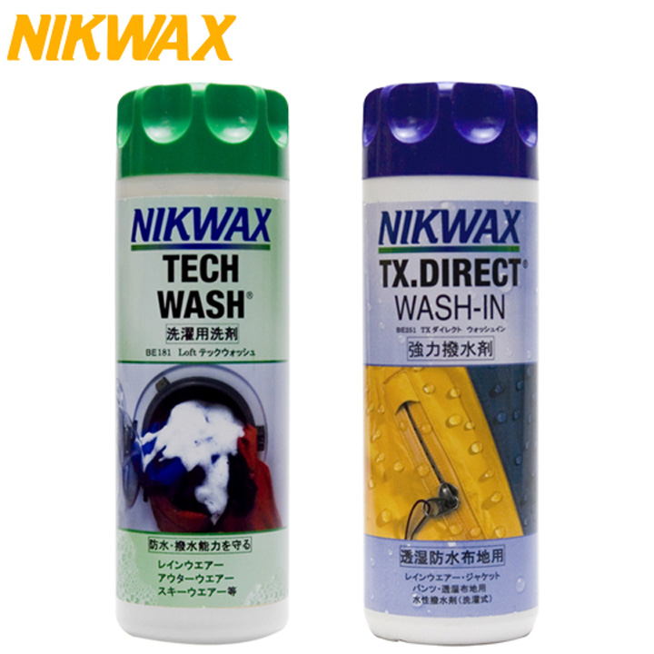 NIKWAX(ニクワックス) Loft テックウォッシュ BE181 ＆ TX ダイレクトウォッシュイン BE251 300ml基本コンビ
