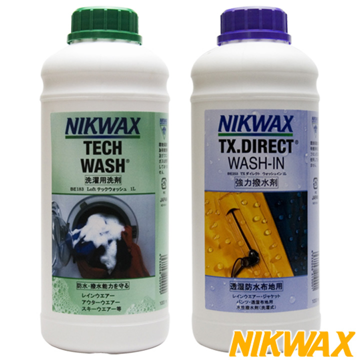 NIKWAX(ニクワックス) Loft テックウォッシュ BE183 ＆ TX ダイレクトウォッシュイン BE253 1L基本コンビ